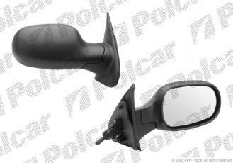 Купить 2707522M Polcar - Зеркало внешнее правая сторона управление механич.  (проводки)  крышка текстура стекло выпуклое стекло