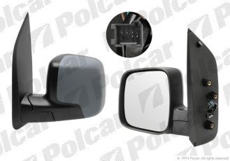 Зеркало внешнее правая сторона управление электр. крышка под покраску обогреваемое 2391524M Polcar –  фото 1