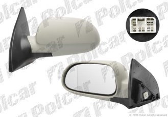 Купить 2507514M Polcar - Зеркало внешнее левая сторона управление электр. под покраску обогреваемое стекло асферичное CHEVROL