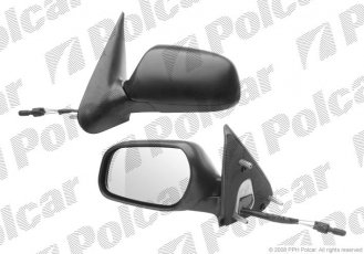 Купить 2326511M Polcar - Зеркало внешнее левая сторона управление механич.  (проводки)  черная крышка стекло асферичное стекло х