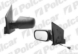 Купити 3212521M Polcar - Дзеркало зовнішнє права сторона управління механіч.  (проводки)  чорна кришка скло опукле скло хр