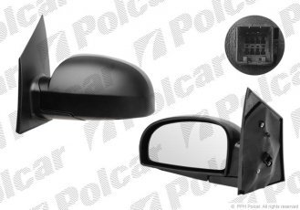 Купить 4042524M Polcar - Зеркало внешнее правая сторона управление электр. крышка черн./под покраску стекло выпуклое стекло х