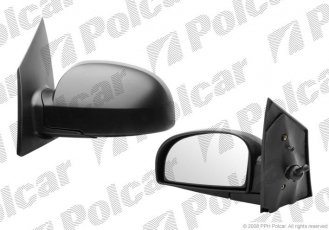 Купить 4042521M Polcar - Зеркало внешнее правая сторона управление механич.  (проводки)  крышка черн./под покраску стекло выпукл