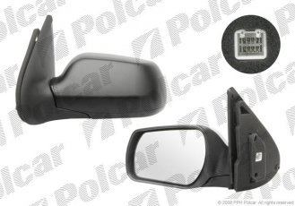 Купить 4525515M Polcar - Зеркало внешнее левая сторона управление электр. крышка под покраску обогреваемое стекло выпуклое ст