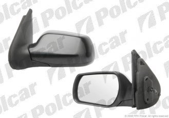 Купить 4525521M Polcar - Зеркало внешнее правая сторона управление механич. черная крышка стекло выпуклое стекло хром MAZDA 2