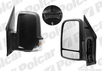 Купить 5065514M Polcar - Зеркало внешнее левая сторона управление электр. черная крышка обогреваемое стекло выпуклое стекло х
