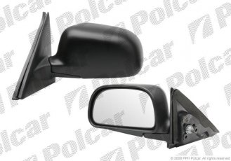 Купить 5231511M Polcar - Зеркало внешнее левая сторона управление механич.  (проводки)  черная крышка стекло выпуклое MITSUBISHI