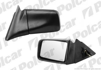 Купить 5507511M Polcar - Зеркало внешнее левая сторона управление механич. черная крышка стекло плоское стекло хром OPEL ASTR