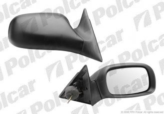 Купить 5507522M Polcar - Зеркало внешнее правая сторона управление механич. черная крышка стекло выпуклое стекло хром OPEL AS