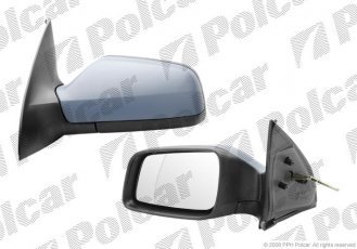 Купить 5508511M Polcar - Зеркало внешнее левая сторона управление механич.  (проводки)  крышка под покраску стекло асферичное ст
