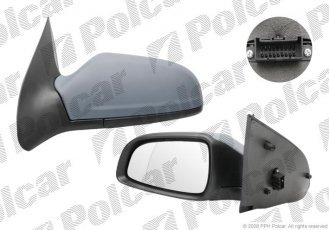 Купить 5509516M Polcar - Зеркало внешнее левая сторона управление электр. крышка под покраску обогреваемое стекло асферичное