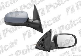 Купить 5556521M Polcar - Зеркало внешнее правая сторона управление механич.  (проводки)  крышка под покраску стекло выпуклое сте