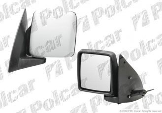 Купить 5556523M Polcar - Зеркало внешнее правая сторона управление механич.  (проводки)  крышка под покраску стекло выпуклое сте
