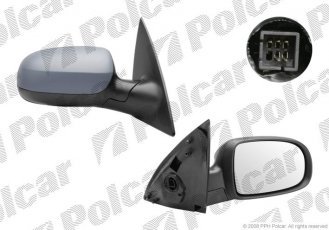 Купить 5556524M Polcar - Зеркало внешнее правая сторона управление электр. крышка под покраску обогреваемое стекло выпуклое с