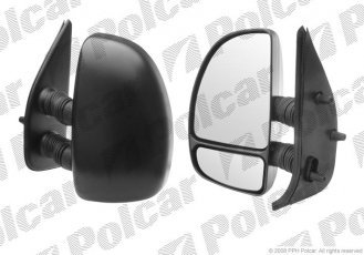 Купити 5702513M Polcar - Дзеркало зовнішнє ліва сторона управління ручне чорна кришка скло опукле скло хром довге FI
