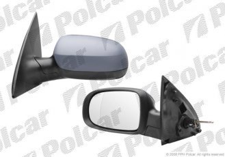Купить 5556511M Polcar - Зеркало внешнее левая сторона управление механич.  (проводки)  крышка под покраску стекло асферичное ст