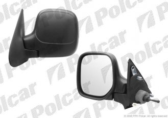 Купить 5790521M Polcar - Зеркало внешнее правая сторона управление механич.  (проводки)  черная крышка обогреваемое стекло выпук