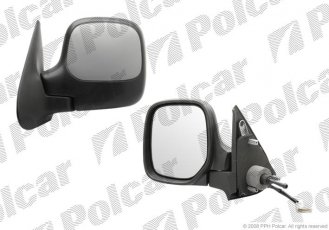 Купить 5790523M Polcar - Зеркало внешнее правая сторона управление механич.  (проводки)  крышка под покраску обогреваемое стекло