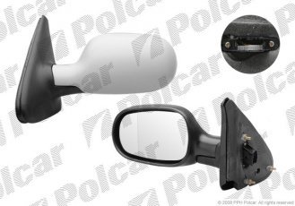 Купить 6011514M Polcar - Зеркало внешнее левая сторона управление электр. крышка под покраску обогреваемое стекло асферичное