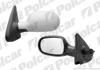 Купить 6011511M Polcar - Зеркало внешнее левая сторона управление механич. крышка под покраску стекло асферичное стекло хром