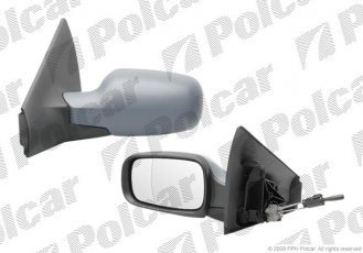 Купить 6012512M Polcar - Зеркало внешнее левая сторона управление механич.  (проводки)  крышка под покраску стекло асферичное ст