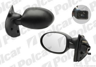 Купить 6003514M Polcar - Зеркало внешнее левая сторона управление электр. черная крышка стекло выпуклое стекло хром RENAULT T
