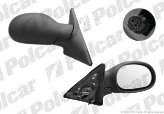 Купить 6032522M Polcar - Зеркало внешнее правая сторона управление механич.  (проводки)  черная крышка стекло выпуклое стекло хр