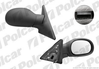 Купити 6032524M Polcar - Дзеркало зовнішнє права сторона управління електр. чорна кришка обігріваєме скло опукле скло