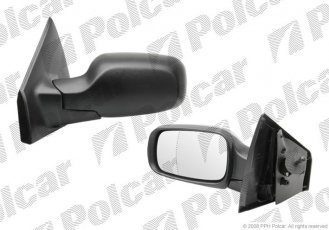 Купить 6055511M Polcar - Зеркало внешнее левая сторона управление механич.  (проводки)  черная крышка стекло асферичное стекло х