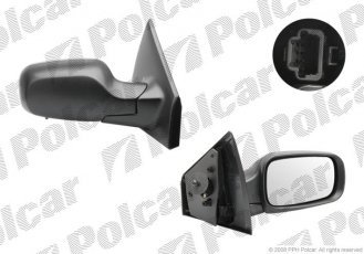 Купити 6055521M Polcar - Дзеркало зовнішнє права сторона управління механіч.  (проводки)  чорна кришка скло опукле скло хр