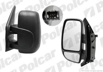 Купить 6042524M Polcar - Зеркало внешнее правая сторона управление электр. обогреваемое стекло выпуклое стекло хром датчик те