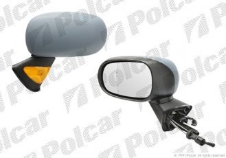 Купить 6056512M Polcar - Зеркало внешнее левая сторона управление механич.  (проводки)  крышка под покраску стекло выпуклое стек