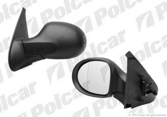 Купить 6059511M Polcar - ЗЕРКАЛО внешнее левая сторона управление механич.  (проводки)  черная крышка стекло асферичное RENAULT