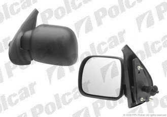 Купити 6060521M Polcar - Дзеркало зовнішнє права сторона управління механіч.  (проводки)  чорна кришка скло опукле скло хр