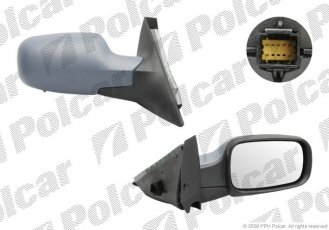 Купить 6071524M Polcar - Зеркало внешнее правая сторона управление электр. крышка под