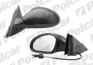 Купить 6730511M Polcar - Зеркало внешнее левая сторона управление механич.  (проводки)  черная крышка стекло асферичное стекло х