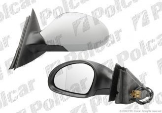 Купить 6730515M Polcar - Зеркало внешнее левая сторона управление электр. крышка под покраску обогреваемое стекло асферичное