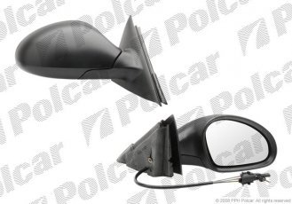 Купить 6730521M Polcar - Зеркало внешнее правая сторона управление механич.  (проводки)  черная крышка стекло выпуклое стекло хр