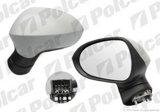 Купить 6732514M Polcar - Зеркало внешнее левая сторона управление электр. под покраску обогреваемое стекло выпуклое SEAT IBIZ
