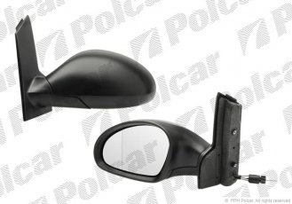 Купить 6755521M Polcar - Зеркало внешнее правая сторона управление механич.  (проводки)  черная крышка стекло выпуклое стекло хр