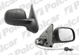 Купить 6714522M Polcar - Зеркало внешнее правая сторона управление механич.  (проводки)  черная крышка малое стекло выпуклое сте