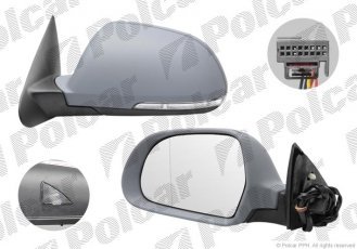 Купить 6923515M Polcar - Зеркало внешнее левая сторона управление электр. под покраску обогреваемое стекло асферичное синее с