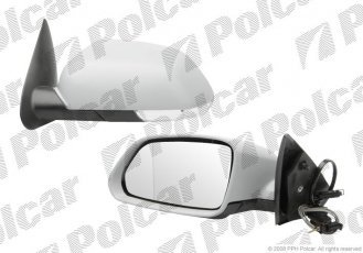 Купить 6922512M Polcar - Зеркало внешнее левая сторона управление механич.  (проводки)  крышка под покраску стекло асферичное ст