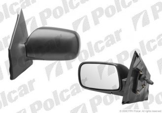 Купить 8103511M Polcar - Зеркало внешнее левая сторона управление механич. крышка текстура стекло выпуклое стекло хром TOYOTA