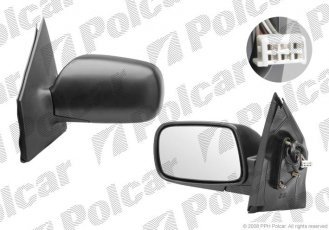 Купить 8103515M Polcar - Зеркало внешнее левая сторона управление электр. крышка текстура обогреваемое стекло выпуклое стекло