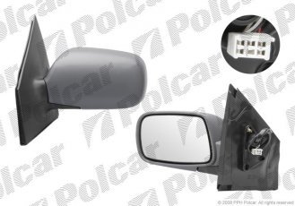 Купить 8104525M Polcar - Зеркало внешнее правая сторона управление электр. крышка под покраску обогреваемое стекло выпуклое с