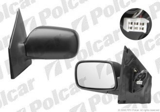 Купить 8104514M Polcar - Зеркало внешнее левая сторона управление электр. крышка текстура обогреваемое стекло выпуклое стекло