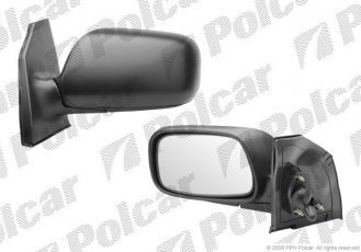 Купить 8114521M Polcar - Зеркало внешнее правая сторона управление механич. крышка черн./под покраску стекло выпуклое стекло