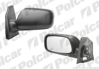 Купить 8114524M Polcar - Зеркало внешнее правая сторона управление электр. крышка черн./под покраску стекло выпуклое стекло х