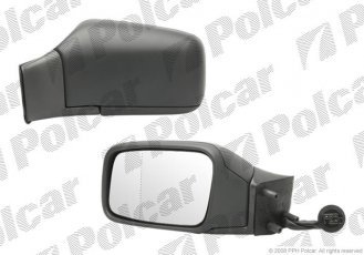 Купить 9085514M Polcar - Зеркало внешнее левая сторона управление электр. крышка черн./под покраску обогреваемое стекло асфер